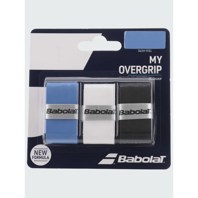 Pack de 3 surgrip de tennis bleu blanc noir - Babolat