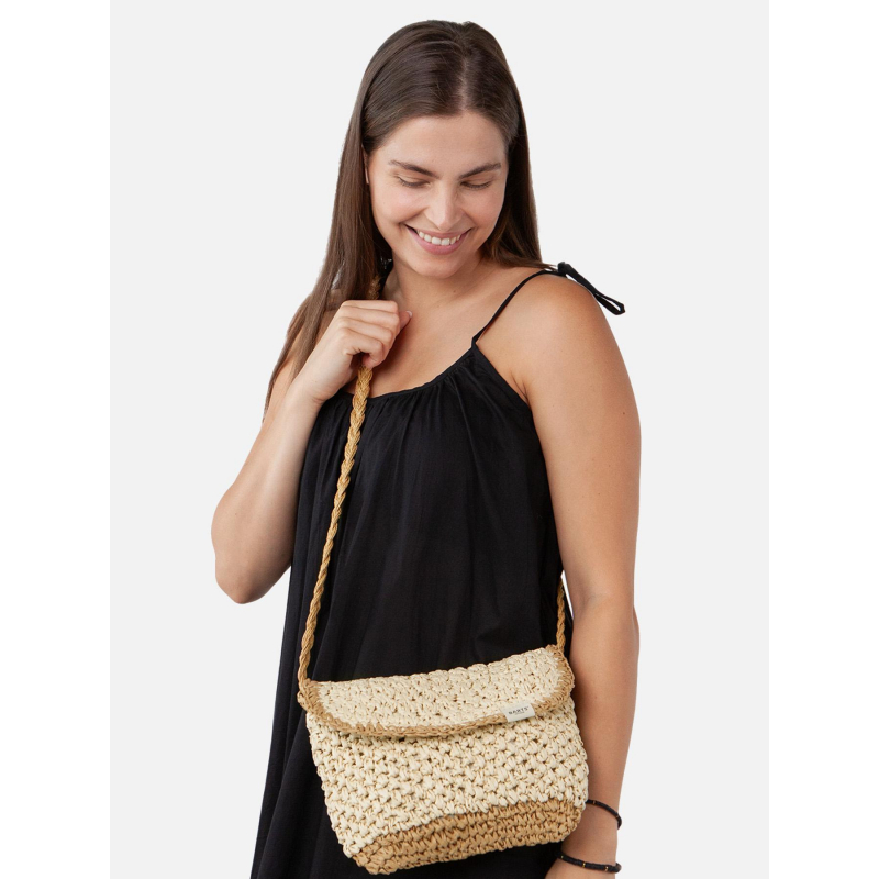 Sac bandouilère raphia mediteraz beige femme - Barts