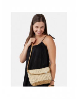 Sac bandouilère raphia mediteraz beige femme - Barts