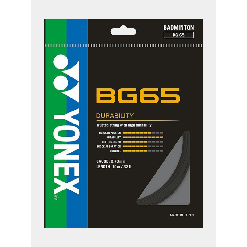 Cordage raquette de badminton bg 65 noir - Yonex