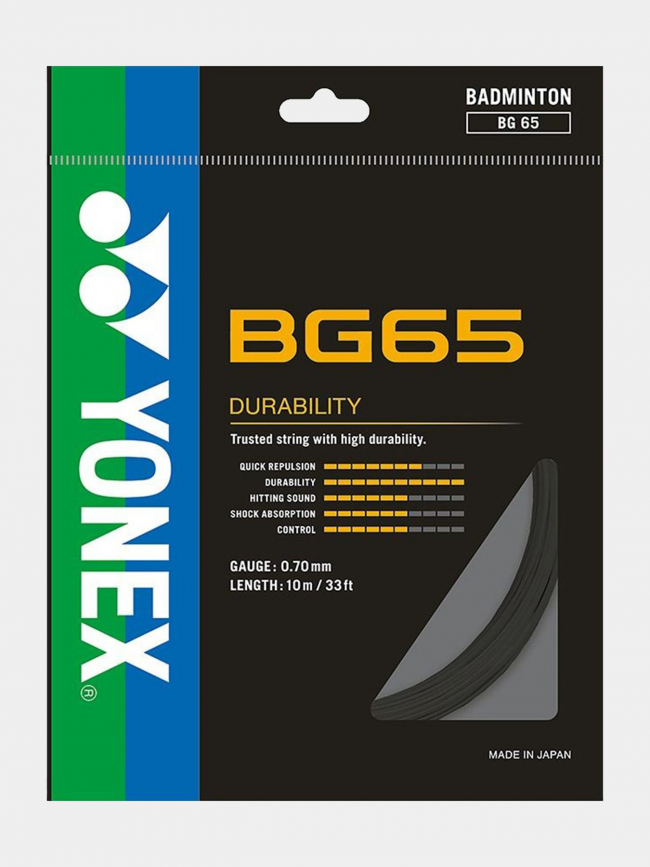 Cordage raquette de badminton bg 65 noir - Yonex