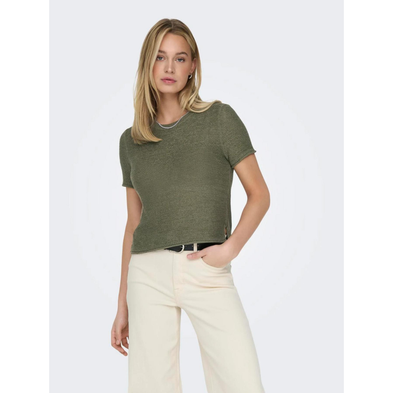 T-shirt en maille sunny kaki femme - Only