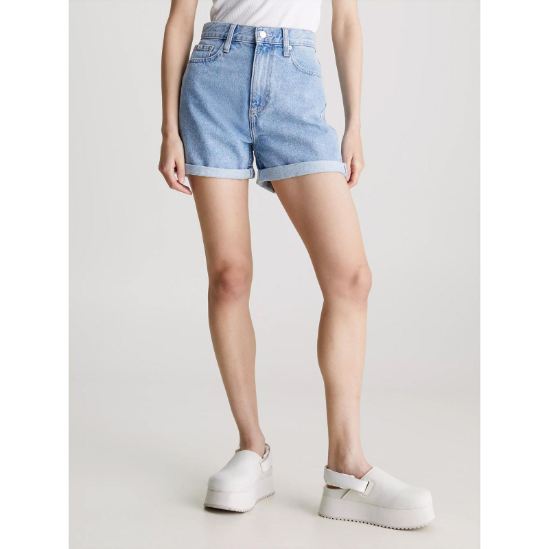 Short en jean mom taille haute bleu clair femme - Calvin Klein Jeans