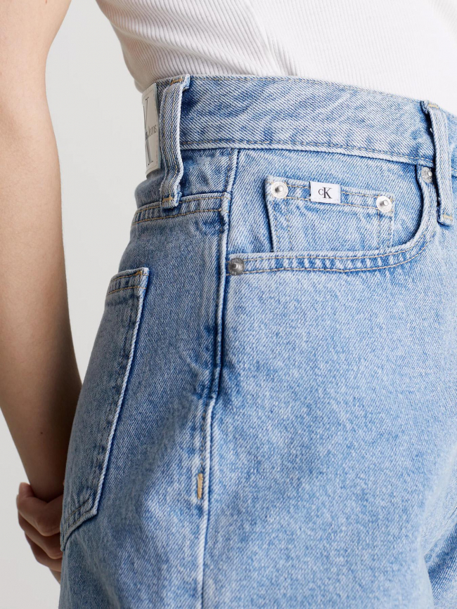 Short en jean mom taille haute bleu clair femme - Calvin Klein Jeans