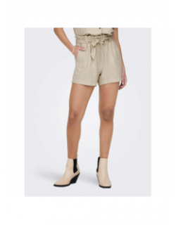 Short en lin fluide say beige femme - Jacqueline De Yong