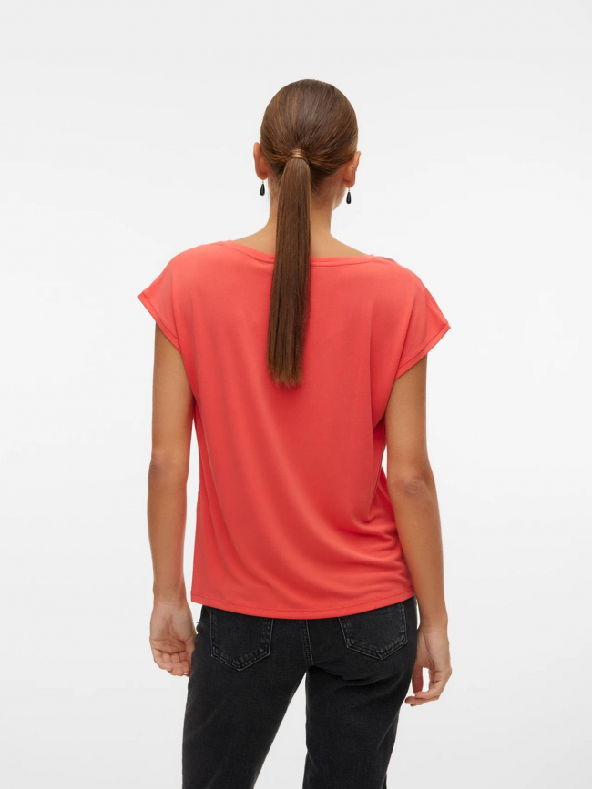 T-shirt col v filli orange femme - Vero Moda