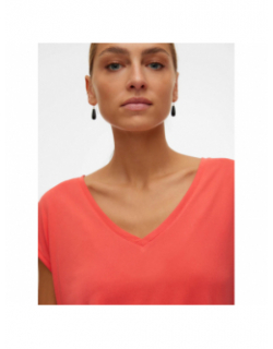 T-shirt col v filli orange femme - Vero Moda