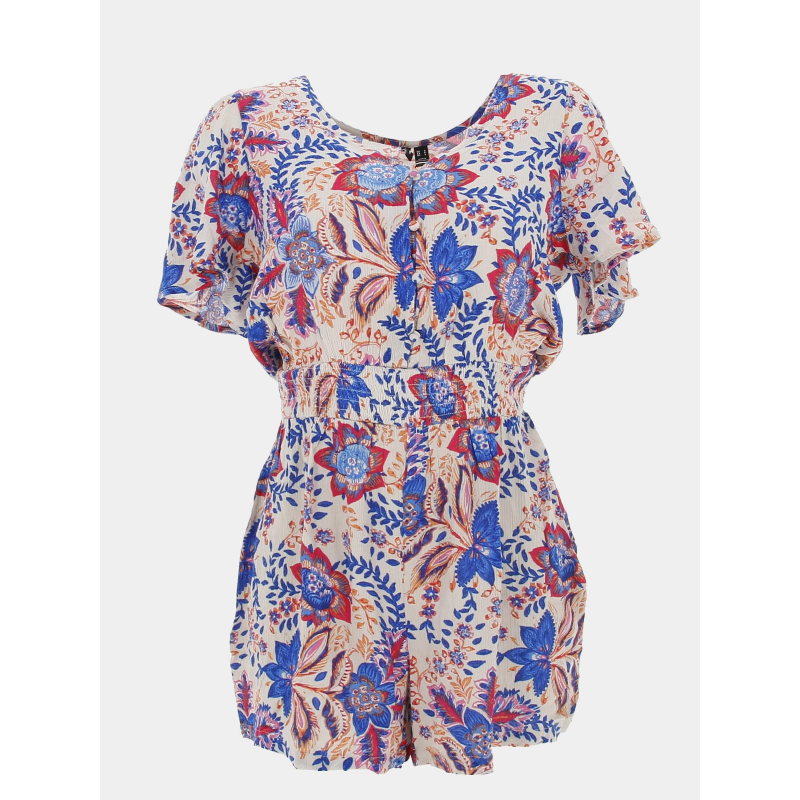 Combi-short à fleurs menny beige bleu femme - Vero Moda