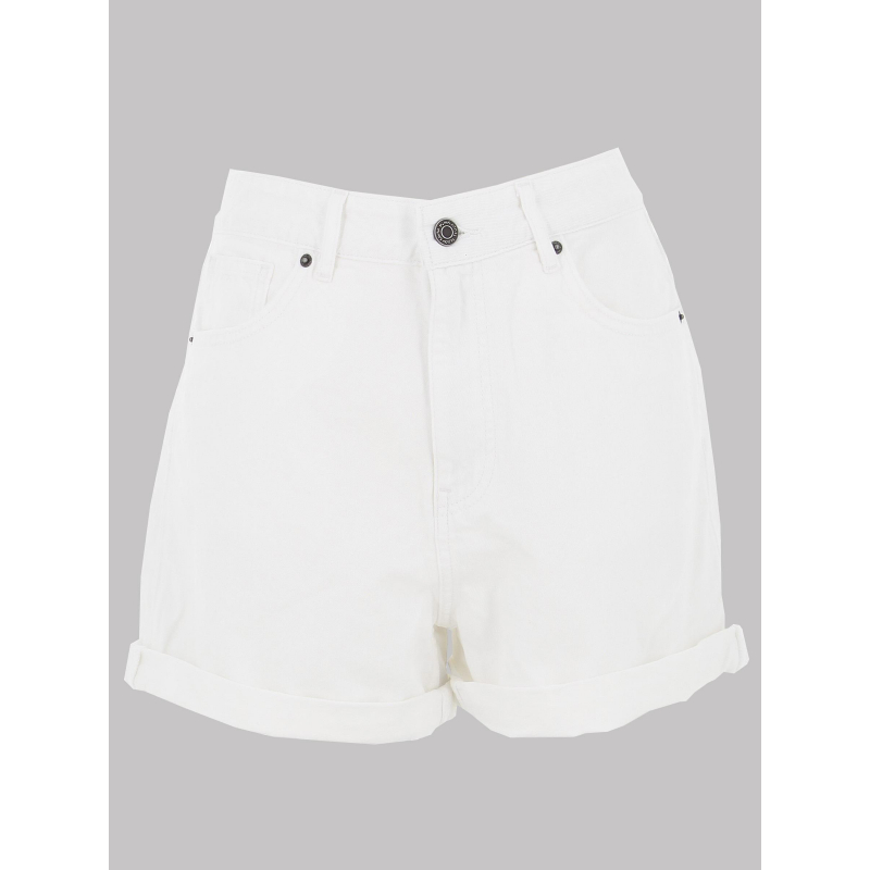 Short denim mom roller blanc femme - Teddy Smith