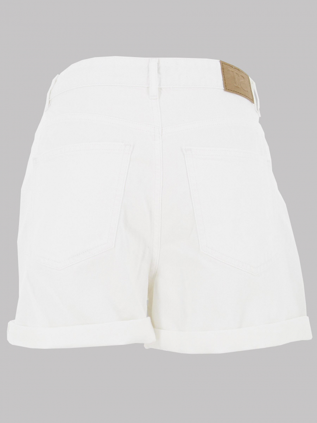 Short denim mom roller blanc femme - Teddy Smith