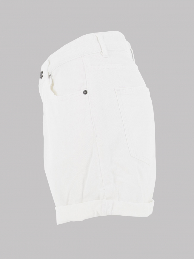 Short denim mom roller blanc femme - Teddy Smith