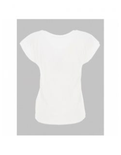 T-shirt col v kelly miami blanc rose femme - Only