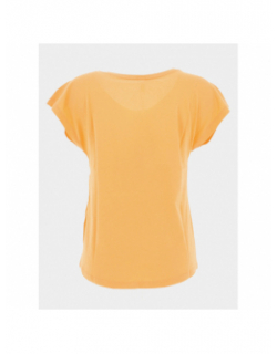 T-shirt col v kelly san diego orange blanc femme - Only