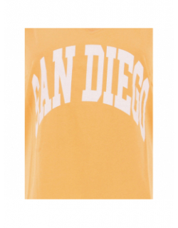 T-shirt col v kelly san diego orange blanc femme - Only