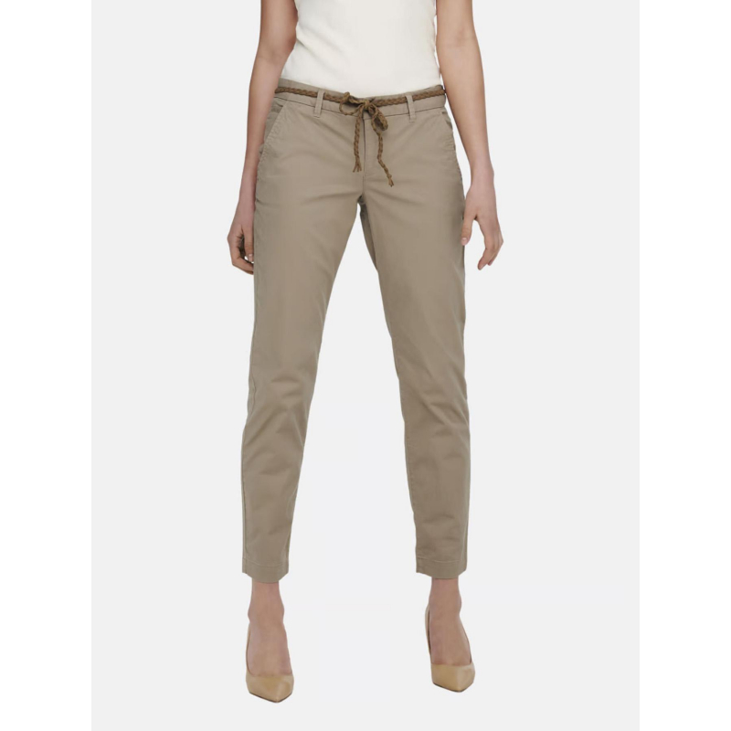 Pantalon chino droit evelyn beige femme - Only