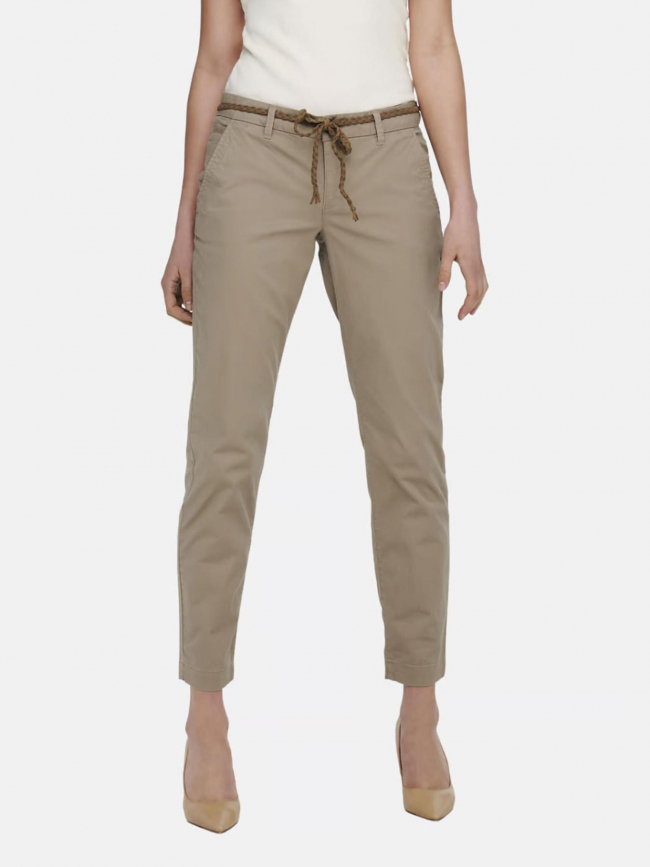 Pantalon chino droit evelyn beige femme - Only