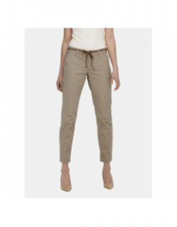 Pantalon chino droit evelyn beige femme - Only