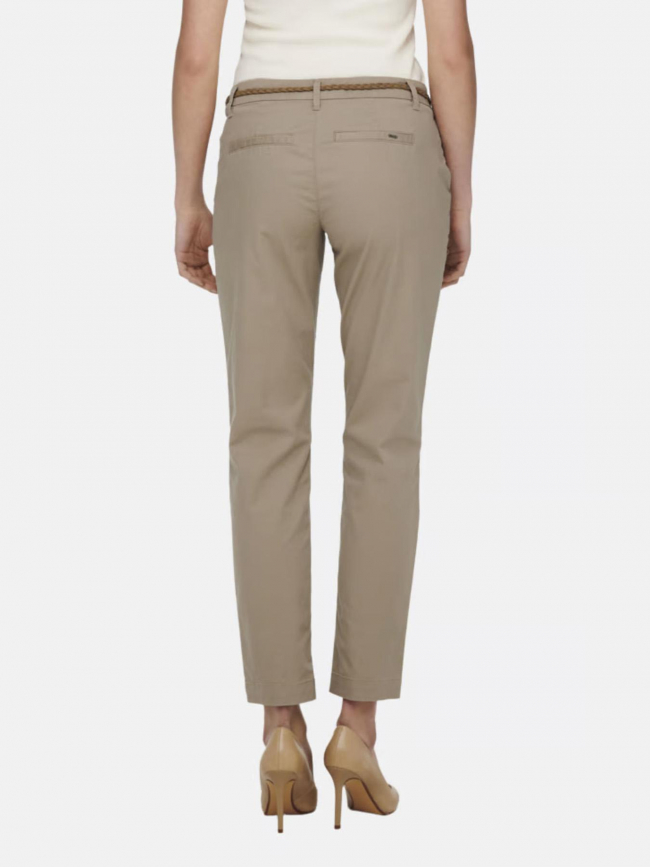 Pantalon chino droit evelyn beige femme - Only