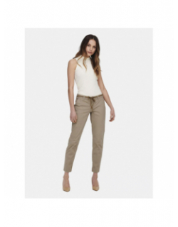 Pantalon chino droit evelyn beige femme - Only