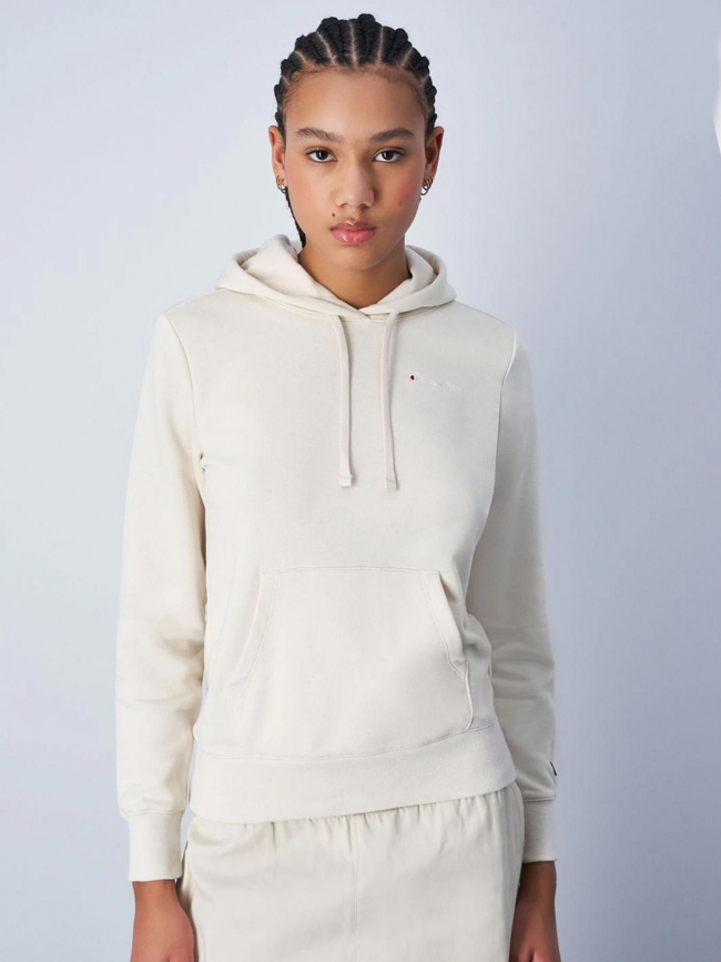 Sweat à capuche hooded beige femme - Champion