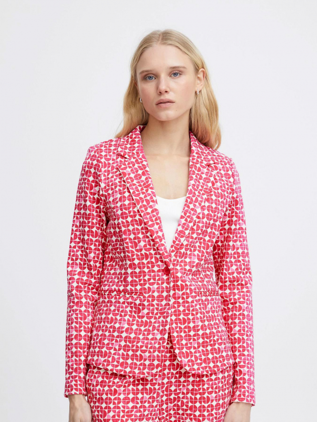 Veste blazer imprimés kate rose femme - Ichi