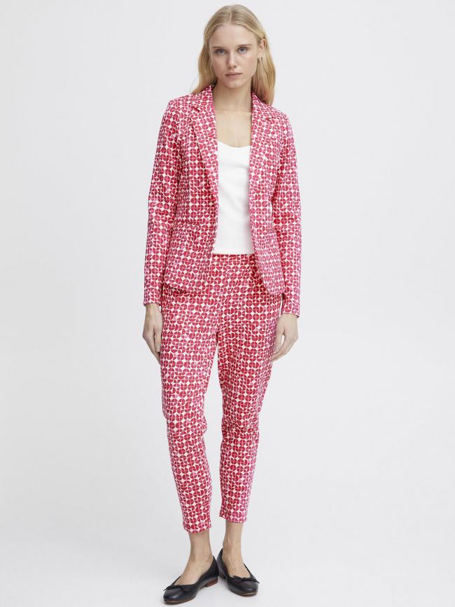 Veste blazer imprimés kate rose femme - Ichi