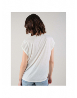 T-shirt chiné pailleté eyota blanc femme - Deeluxe