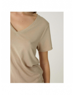 T-shirt glowy beige femme - Deeluxe