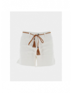 Short denim avec ceinture lio blanc femme - Deeluxe