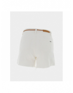 Short denim avec ceinture lio blanc femme - Deeluxe