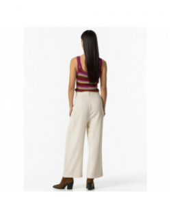 Pantalon ample en lin joana beige femme - Tiffosi