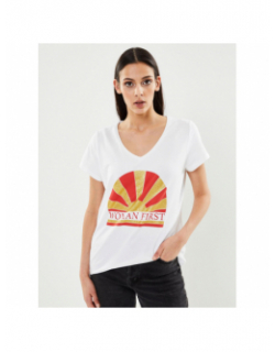 T-shirt col v merima blanc femme - Pieces