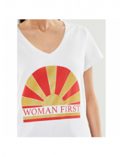 T-shirt col v merima blanc femme - Pieces