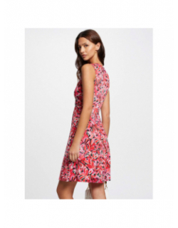 Robe col v imprimés dael rouge rose femme - Morgan