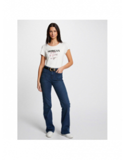 T-shirt message looks blanc femme - Morgan