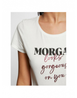 T-shirt message looks blanc femme - Morgan