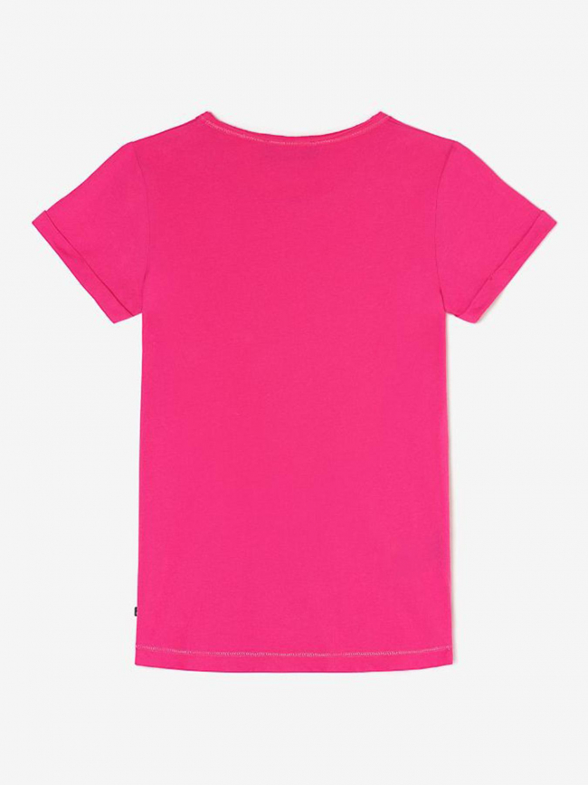 T-shirt uni tragi fuchsia rose fille - Le Temps Des Cerises