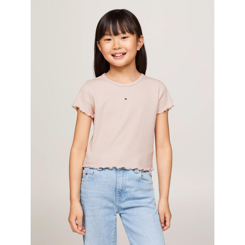 T-shirt essential côtelé rose fille - Tommy Hilfiger