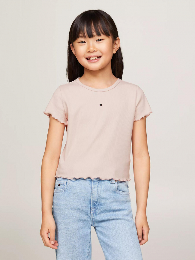 T-shirt essential côtelé rose fille - Tommy Hilfiger