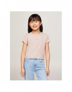 T-shirt essential côtelé rose fille - Tommy Hilfiger