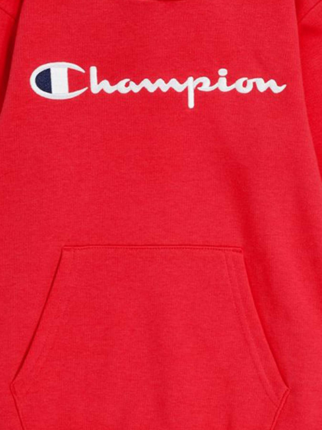 Sweat à capuche uni logo brodé rouge enfant - Champion