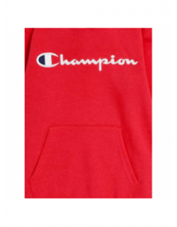 Sweat à capuche uni logo brodé rouge enfant - Champion