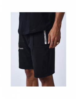 Short jogging poches zippées noir blanc homme - Project X Paris