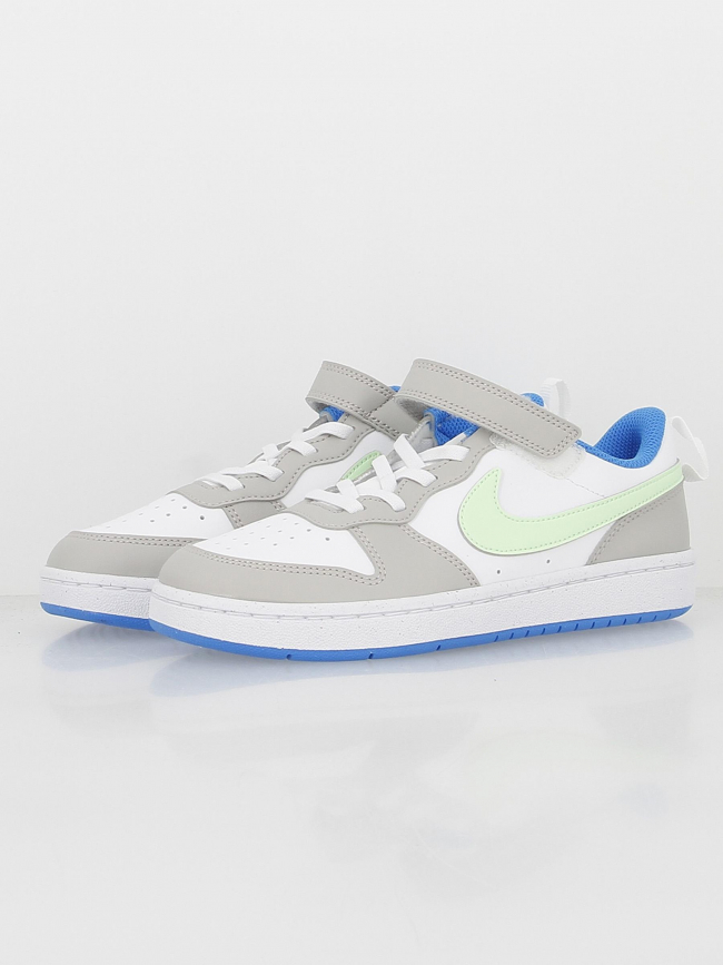 Baskets à scratch court borough ps blanc gris vert enfant - Nike