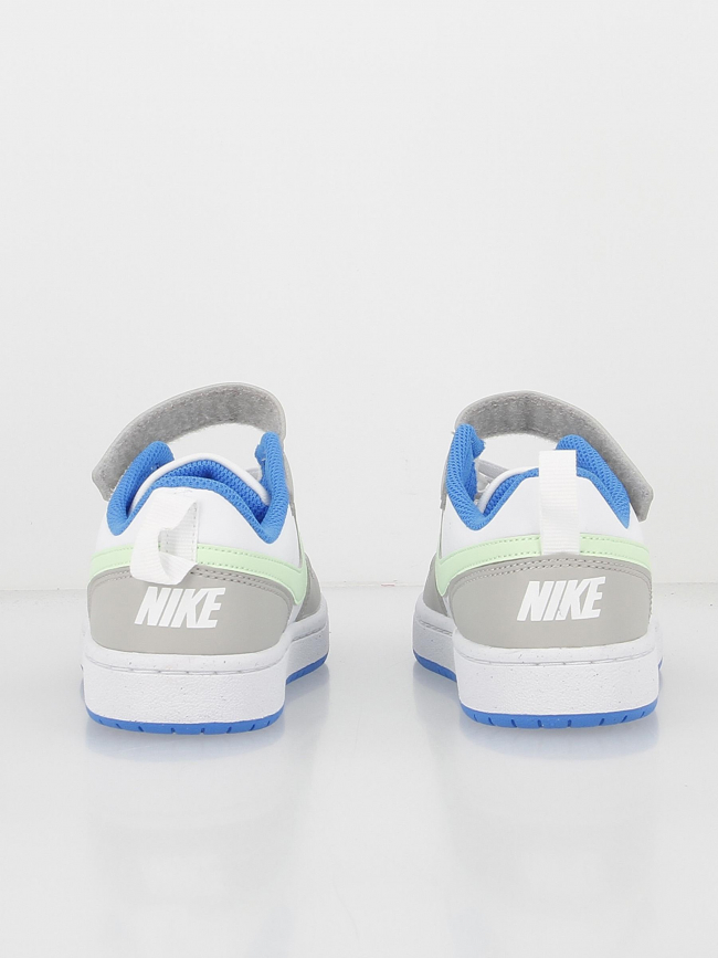 Baskets à scratch court borough ps blanc gris vert enfant - Nike