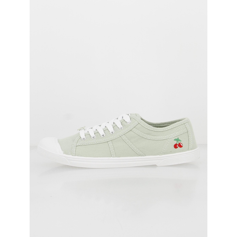 Baskets en toile basic 02 vert femme - Le Temps Des Cerises