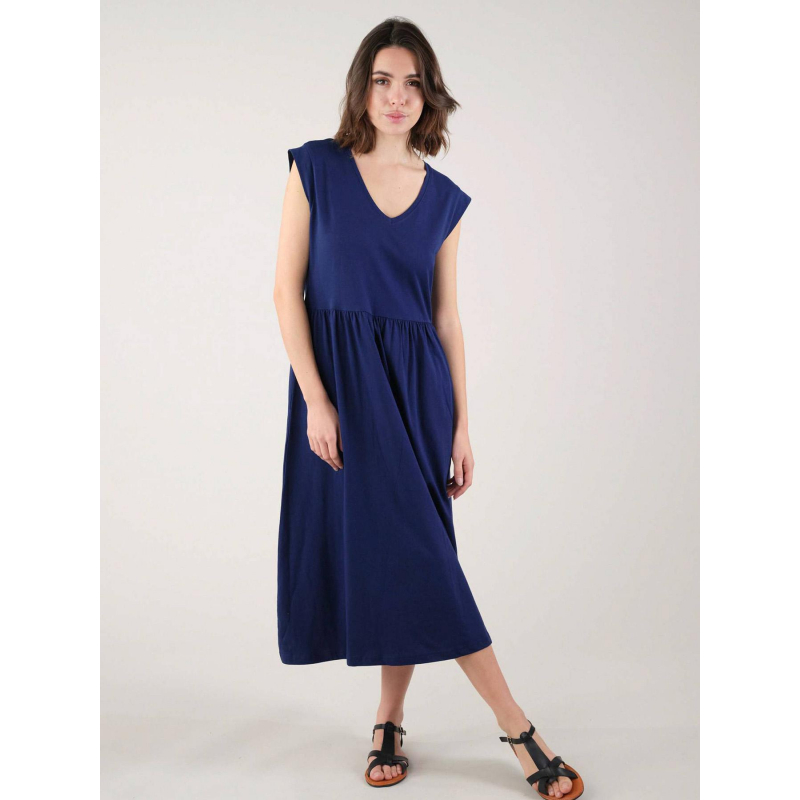 Robe mi-longue ayna bleu marine femme - Deeluxe