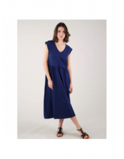 Robe mi-longue ayna bleu marine femme - Deeluxe