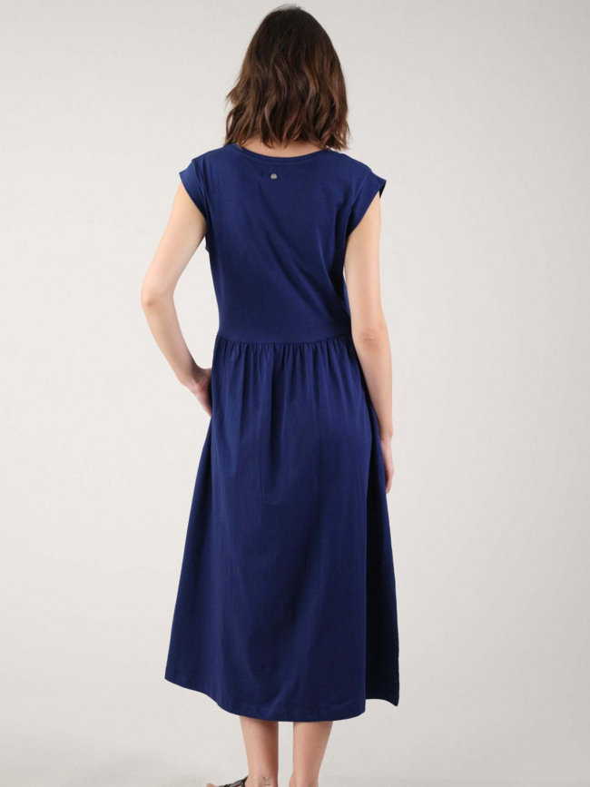 Robe mi-longue ayna bleu marine femme - Deeluxe