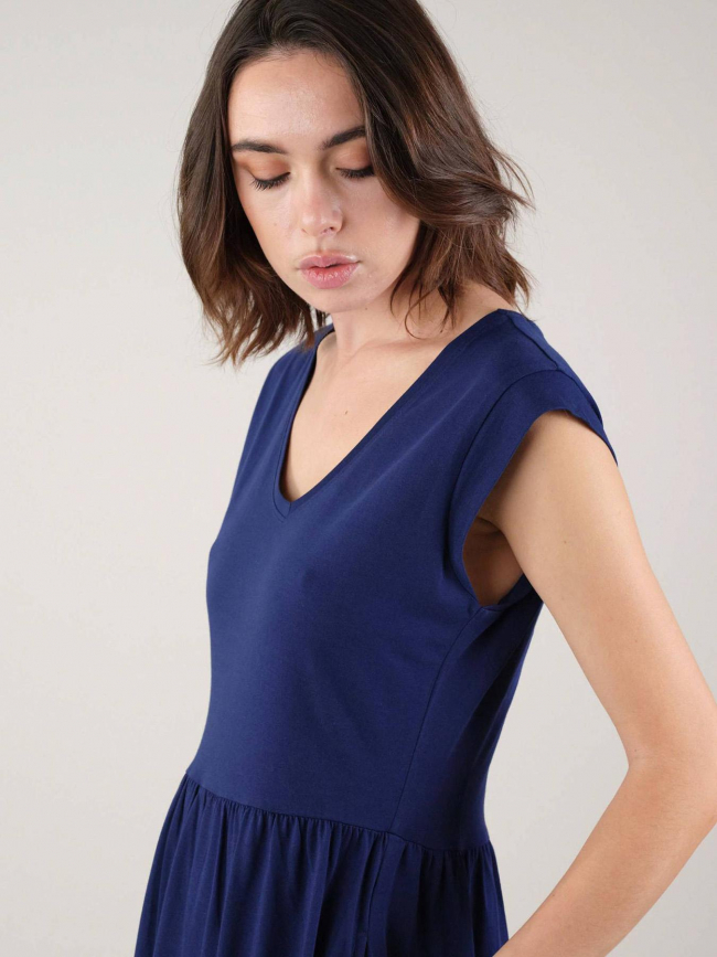 Robe mi-longue ayna bleu marine femme - Deeluxe